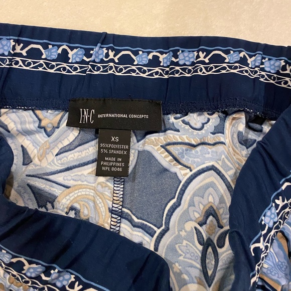 PANTS, INC International Concepts Brand, Size XS navy blue and baby blue print - Picture 4 of 10